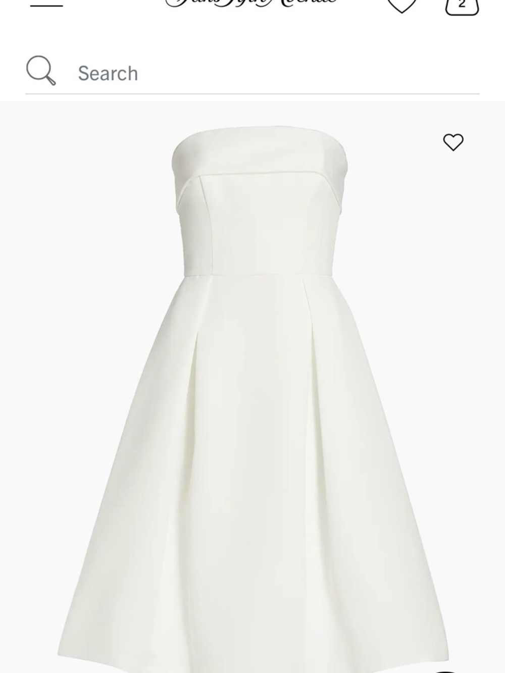 Amsale Strapless White Midi Dress
